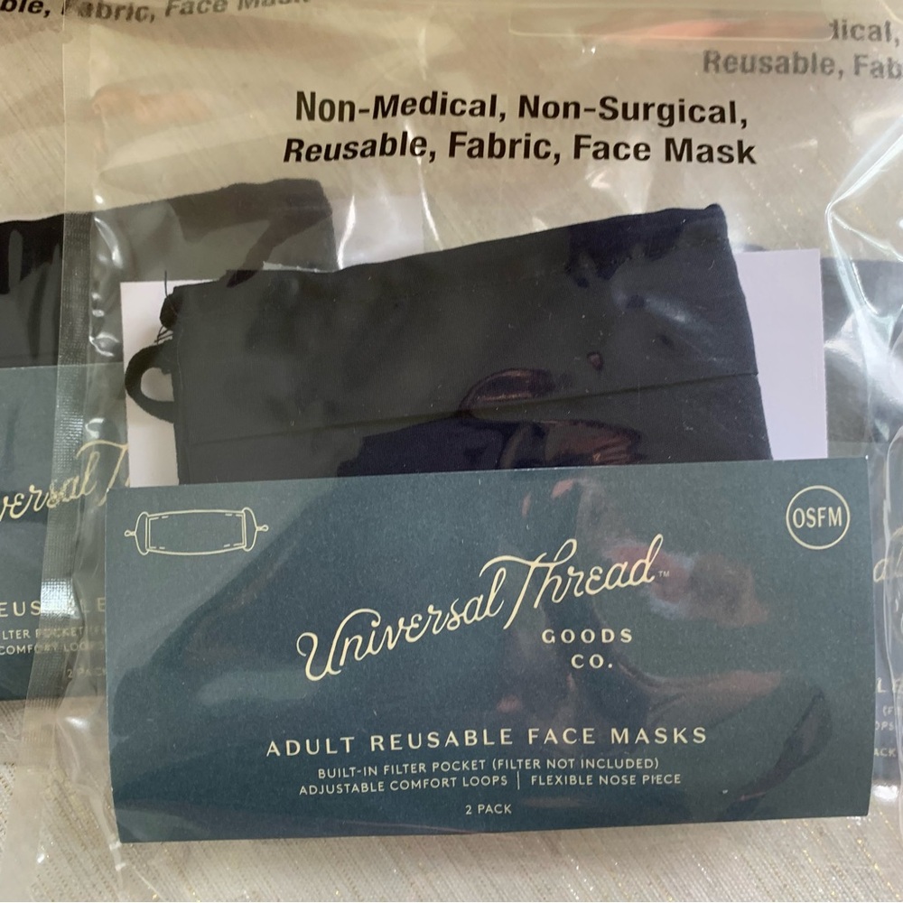 96 MASKS (4 boxes) Dark navy blue reusable  100% cotton non-surgical